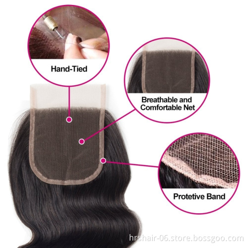 Virgin Peruvian Human Hair closure lace frontal, lace closure with bundles, unprocessed remy hair weave